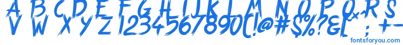 フォントStrangePath – 白い背景に青い文字