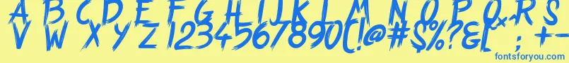 StrangePath Font – Blue Fonts on Yellow Background