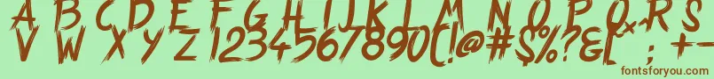 Шрифт StrangePath – коричневые шрифты на зелёном фоне