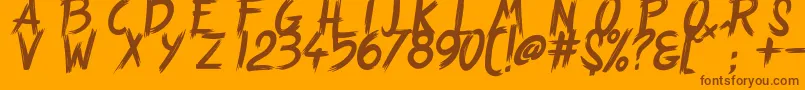 StrangePath Font – Brown Fonts on Orange Background