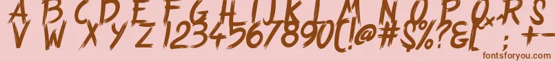 フォントStrangePath – ピンクの背景に茶色のフォント