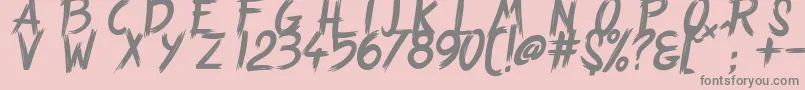 フォントStrangePath – ピンクの背景に灰色の文字