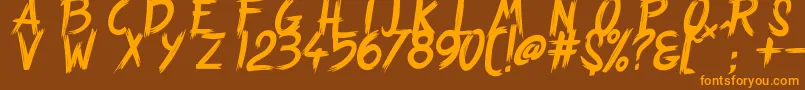 StrangePath Font – Orange Fonts on Brown Background