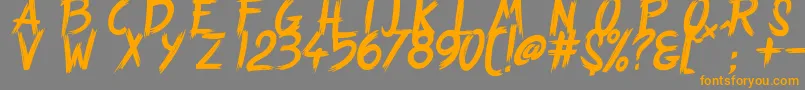 Шрифт StrangePath – оранжевые шрифты на сером фоне