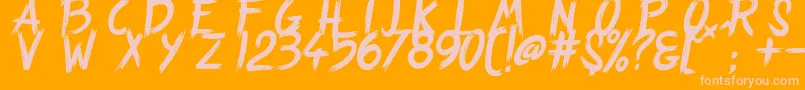 StrangePath Font – Pink Fonts on Orange Background