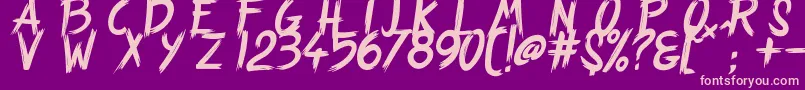 フォントStrangePath – 紫の背景にピンクのフォント