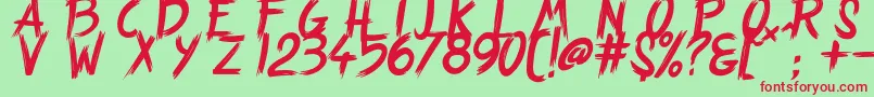 StrangePath Font – Red Fonts on Green Background