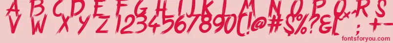 フォントStrangePath – ピンクの背景に赤い文字