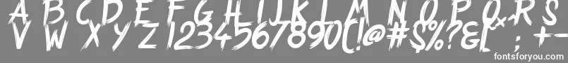 フォントStrangePath – 灰色の背景に白い文字