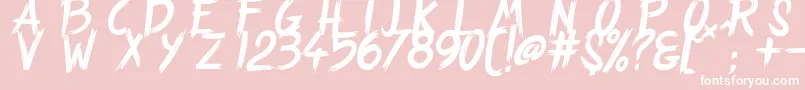 StrangePath Font – White Fonts on Pink Background
