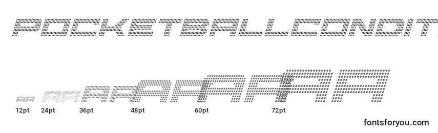 Pocketballcondital Font Sizes