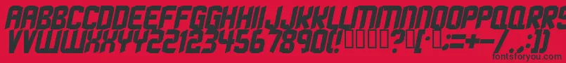 フォントStrangephenomena ffy – 赤い背景に黒い文字