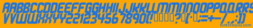 Strangephenomena ffy Font – Blue Fonts on Orange Background