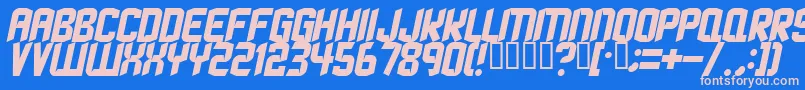 Strangephenomena ffy Font – Pink Fonts on Blue Background