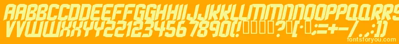 Strangephenomena ffy Font – Yellow Fonts on Orange Background