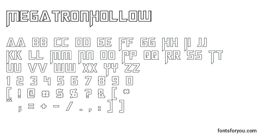 MegatronHollow Font – alphabet, numbers, special characters