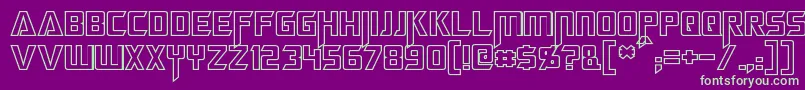 MegatronHollow Font – Green Fonts on Purple Background