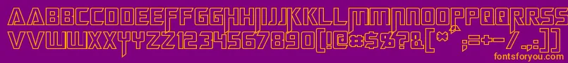 Шрифт MegatronHollow – оранжевые шрифты на фиолетовом фоне