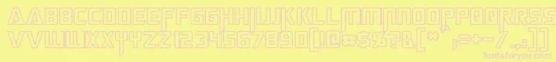 MegatronHollow Font – Pink Fonts on Yellow Background