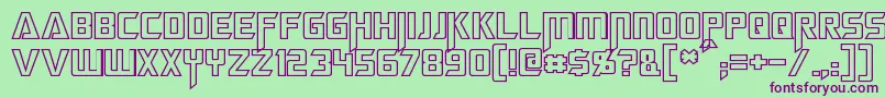 MegatronHollow Font – Purple Fonts on Green Background