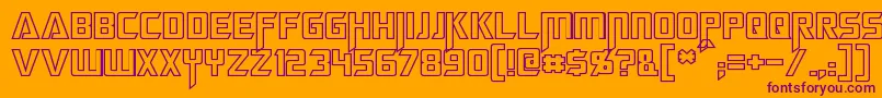 MegatronHollow Font – Purple Fonts on Orange Background