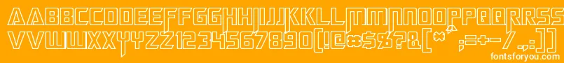 Шрифт MegatronHollow – белые шрифты на оранжевом фоне
