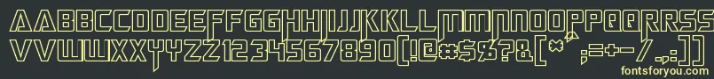 MegatronHollow Font – Yellow Fonts on Black Background