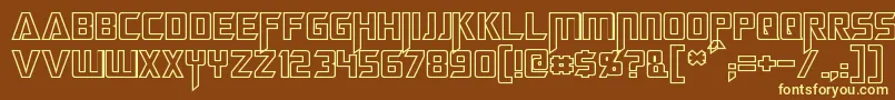 MegatronHollow Font – Yellow Fonts on Brown Background