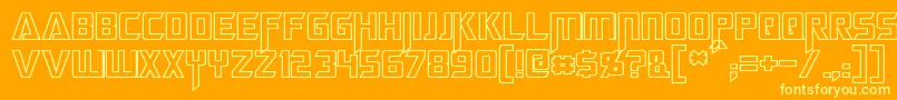 MegatronHollow-Schriftart – Gelbe Schriften auf orangefarbenem Hintergrund