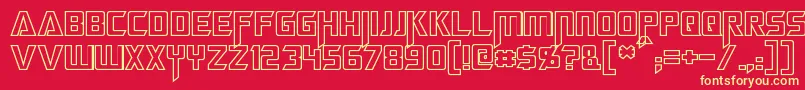 MegatronHollow Font – Yellow Fonts on Red Background