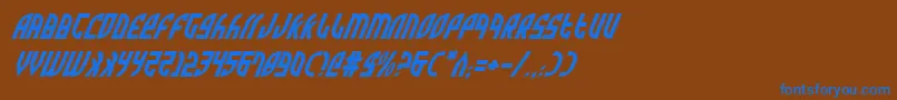 Шрифт ZoneRiderItalic – синие шрифты на коричневом фоне