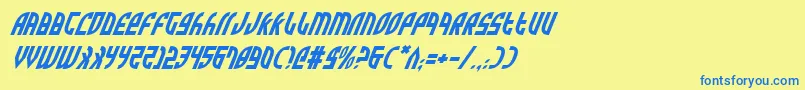 ZoneRiderItalic Font – Blue Fonts on Yellow Background