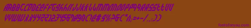 ZoneRiderItalic Font – Purple Fonts on Brown Background