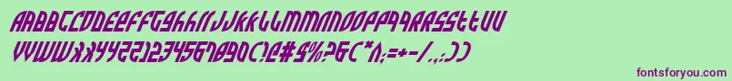 ZoneRiderItalic Font – Purple Fonts on Green Background