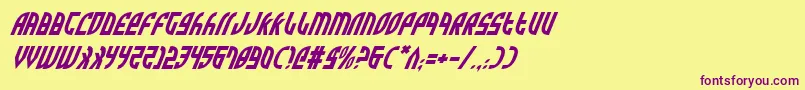 ZoneRiderItalic Font – Purple Fonts on Yellow Background