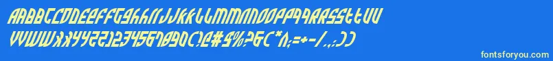 Шрифт ZoneRiderItalic – жёлтые шрифты на синем фоне