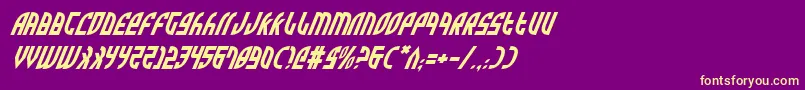 ZoneRiderItalic Font – Yellow Fonts on Purple Background