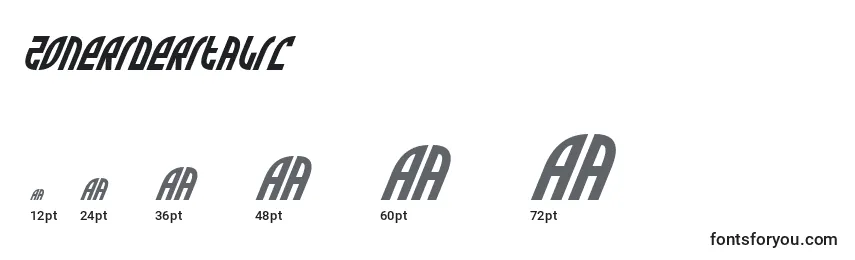ZoneRiderItalic Font Sizes