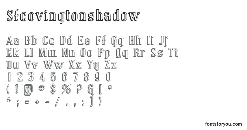 Czcionka Sfcovingtonshadow – alfabet, cyfry, specjalne znaki
