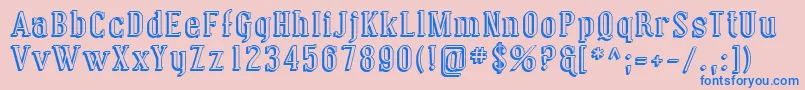 フォントSfcovingtonshadow – ピンクの背景に青い文字