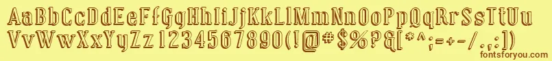 Sfcovingtonshadow Font – Brown Fonts on Yellow Background