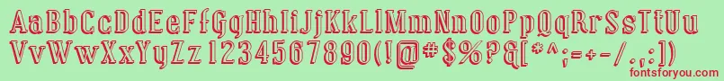 Sfcovingtonshadow Font – Red Fonts on Green Background