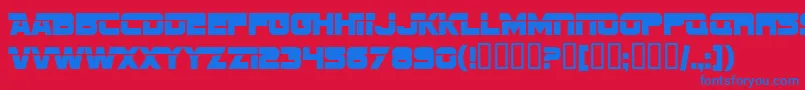 SfSportsNightAltupright Font – Blue Fonts on Red Background