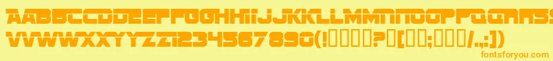 SfSportsNightAltupright Font – Orange Fonts on Yellow Background