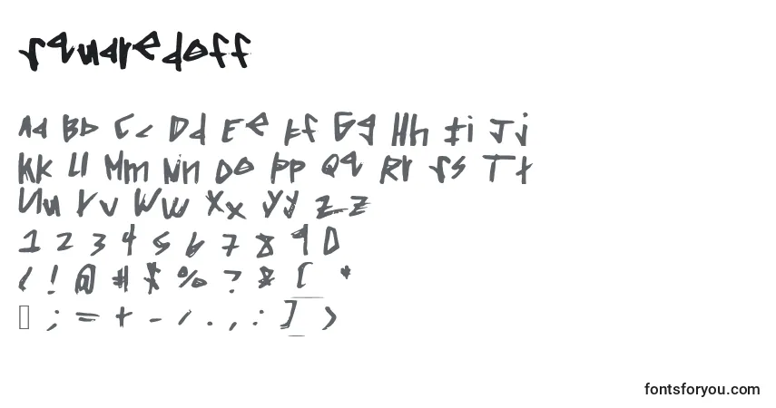 Czcionka Squaredoff – alfabet, cyfry, specjalne znaki