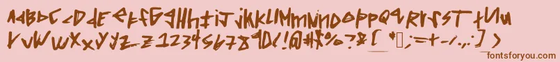 Squaredoff Font – Brown Fonts on Pink Background