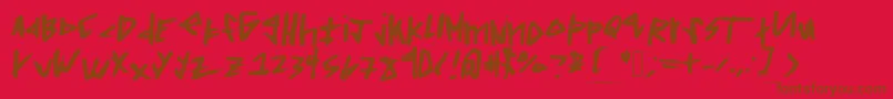 Squaredoff Font – Brown Fonts on Red Background
