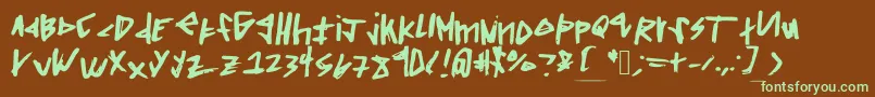Squaredoff Font – Green Fonts on Brown Background