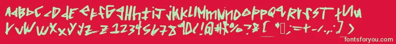 Squaredoff Font – Green Fonts on Red Background