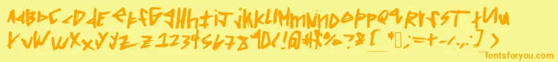Squaredoff Font – Orange Fonts on Yellow Background